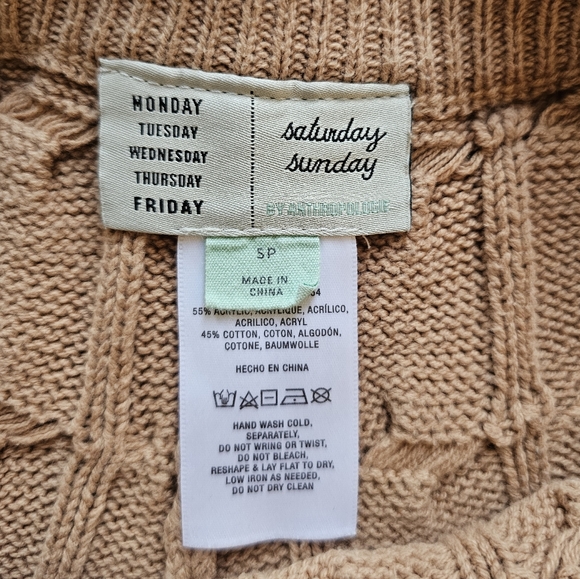 Anthropologie Saturday Sunday Ellyn Cable Knit Shorts Size Small - Picture 5 of 7